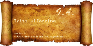 Iritz Alfonzina névjegykártya